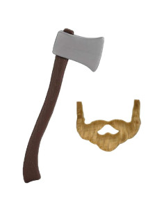 Conjunto disfraz hacha leñador plástico gigante 60,96 cm