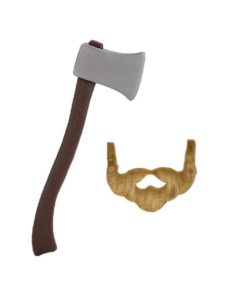 Conjunto disfraz hacha leñador plástico gigante 60,96 cm