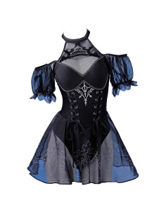 Traje de Baño de Una Pieza Goth Anime Haikyuu Mujer Negro