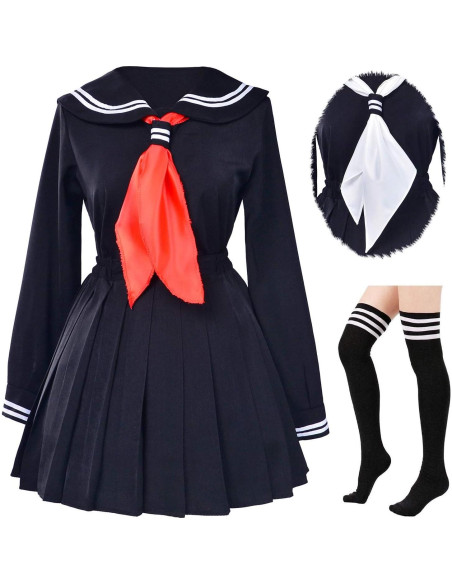 Uniforme escolar marinera chicas japonesas 5 piezas - Negro