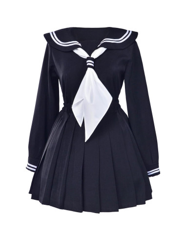 Uniforme escolar marinera chicas japonesas 5 piezas - Negro