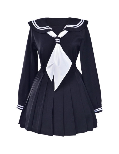 Uniforme escolar marinera chicas japonesas 5 piezas - Negro