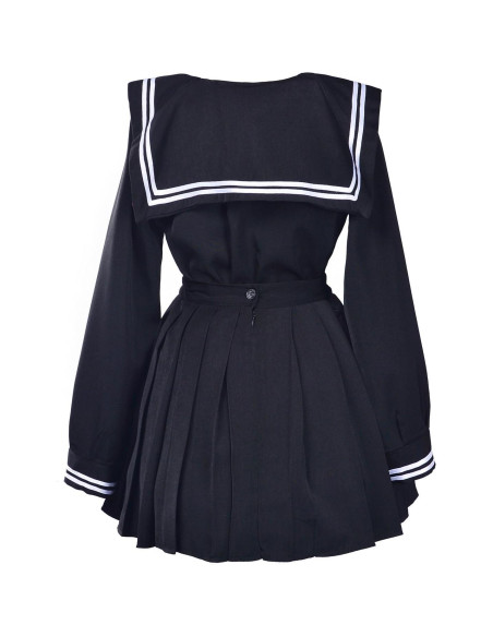 Uniforme escolar marinera chicas japonesas 5 piezas - Negro