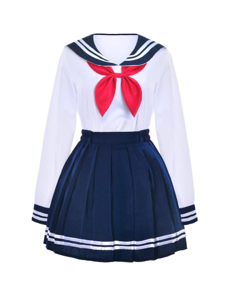 Uniforme Escolar Japonés Chicas Falda Plisada Azul Marino