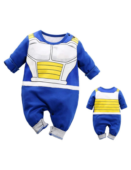 Traje de una pieza para bebé YFYBaby 100% algodón azul