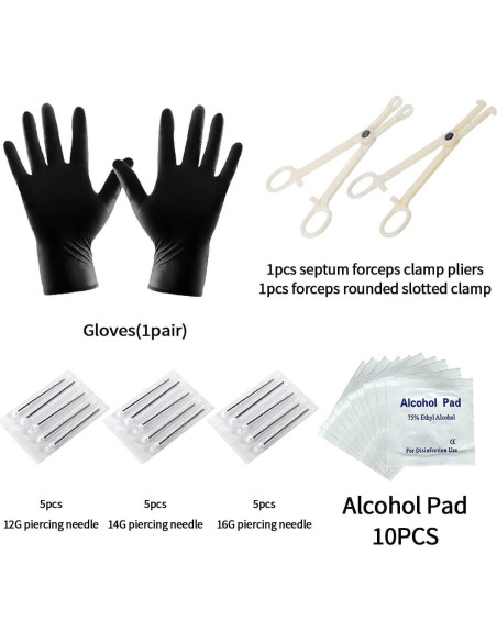 Kit de Piercing Corporal A-minusone 84 Piezas 14G 16G Kit de Piercing Corporal A-minusone 84 Piezas 14G 16G