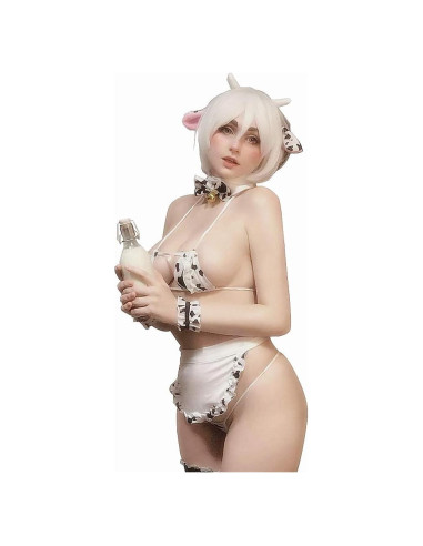 Lencería Sexy de Vaca YOMORIO para Mujeres con Medias