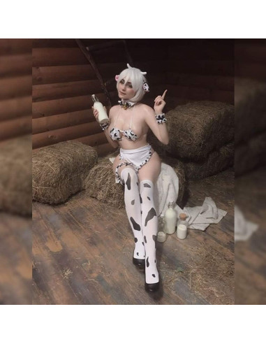 Lencería Sexy de Vaca YOMORIO para Mujeres con Medias