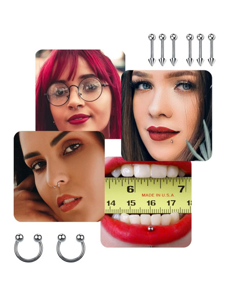 Kit de Piercing Corporal A-minusone 84 Piezas 14G 16G Kit de Piercing Corporal A-minusone 84 Piezas 14G 16G