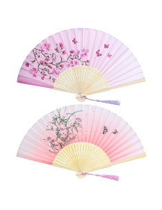 Abanicos de Mano Plegables Bantoye 2 Piezas Floral