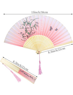 Abanicos de Mano Plegables Bantoye 2 Piezas Floral 2