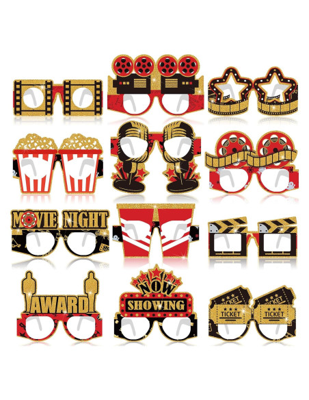 36 Gafas de Papel Multicolor Relaxgiant para Fiesta de Cine