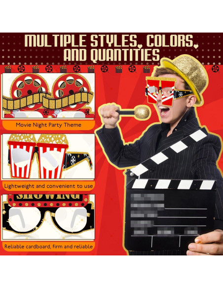36 Gafas de Papel Multicolor Relaxgiant para Fiesta de Cine