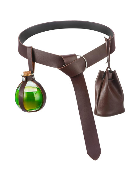 Accesorios Medievales Renaissance para Cosplay - Botella, Cinturón y Bolsa