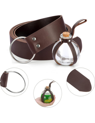 Accesorios Medievales Renaissance para Cosplay - Botella, Cinturón y Bolsa