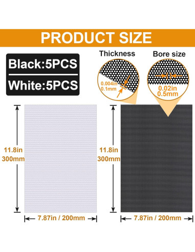 PAGOW Malla de Ojos de Fursuit 10 Hojas PVC 30x20 cm