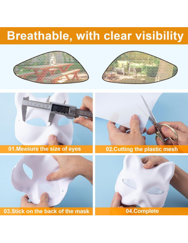 PAGOW Malla de Ojos de Fursuit 10 Hojas PVC 30x20 cm