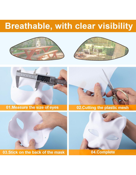 PAGOW Malla de Ojos de Fursuit 10 Hojas PVC 30x20 cm