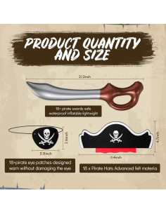 Set de Fiesta Pirata Cindeer 54 Piezas Sombreros y Accesorios 2