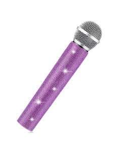 Micrófono Falso Sanwuta Brillante Púrpura para Cosplay 24 cm
