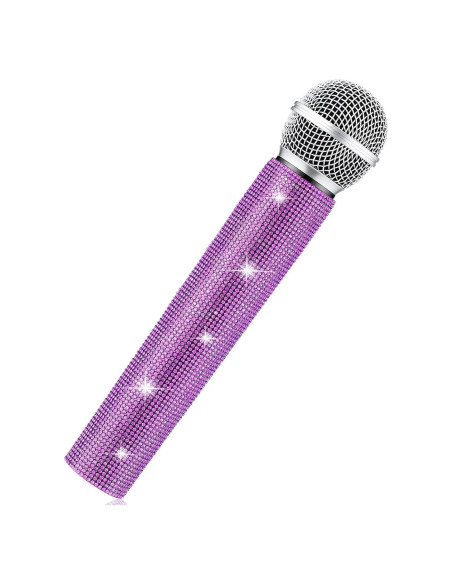 Micrófono Falso Sanwuta Brillante Púrpura para Cosplay 24 cm