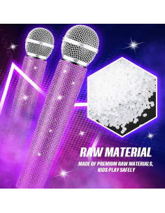 Micrófono Falso Sanwuta Brillante Púrpura para Cosplay 24 cm 2
