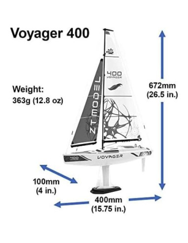 Barco de Vela RC PlaySTEAM Voyager 400 Azul 66 cm
