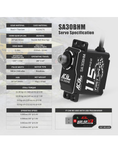 Servo Digital AGF-RC 11.5KG Mini Motor Brushless 29x14mm 2