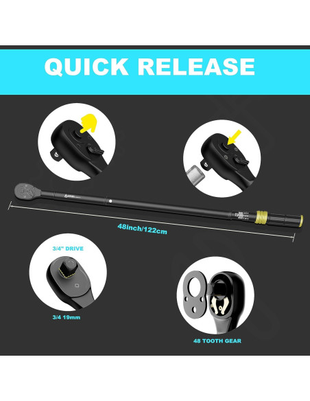 Llave de Torque ANPUDS 3/4" 100-800 Nm Doble Dirección