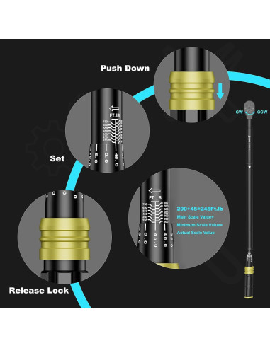 Llave de Torque ANPUDS 3/4" 100-800 Nm Doble Dirección