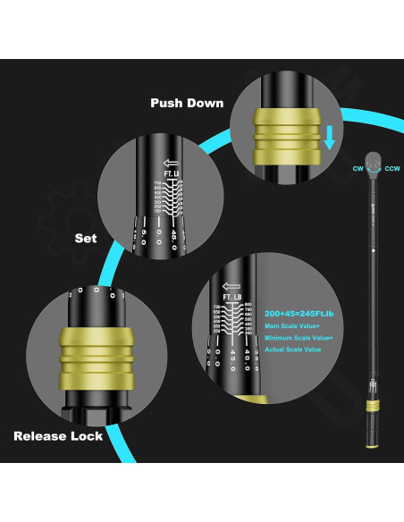 Llave de Torque ANPUDS 3/4" 100-800 Nm Doble Dirección