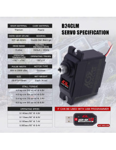 Mini Servo Digital AGFRC 6KG a Prueba de Agua 1/16 2