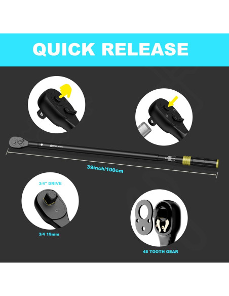 Llave de Torque ANPUDS 3/4" 100-650 Nm Doble Dirección