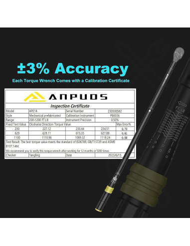 Llave de Torque ANPUDS 1 Pulgada 271-1626 Nm Doble Dirección