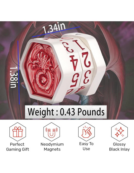 Contador de Vida MTG ALOBGHDC Metal Doble Cara 0-99