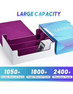 Caja de Almacenamiento de Cartas UAONO 1800+ Cartas PU 2