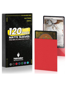 120 Fundas para Cartas Fabmaker 66.5x91mm Rojo