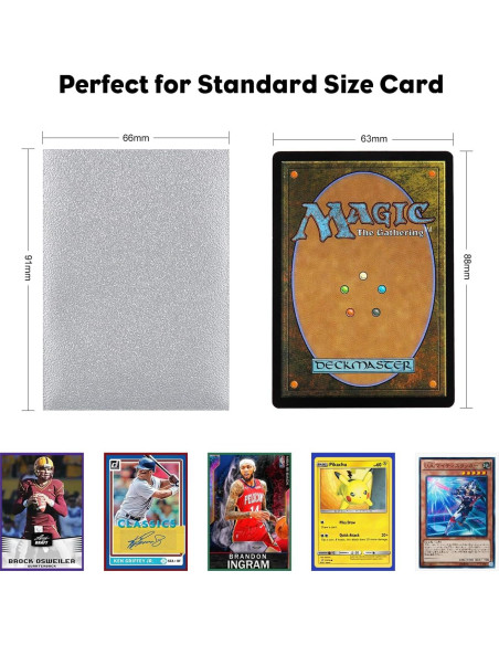 Mangas de cartas Katomula 300CT texturizadas mate plata