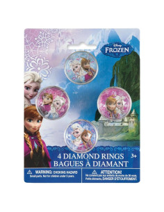 Anillos de Diamante de Plástico Disney Frozen - Paquete de 4