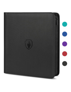 Carpeta de Tarjetas Fabmaker 12 Bolsillos Negro PU