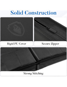 Carpeta de Tarjetas Fabmaker 12 Bolsillos Negro PU 2