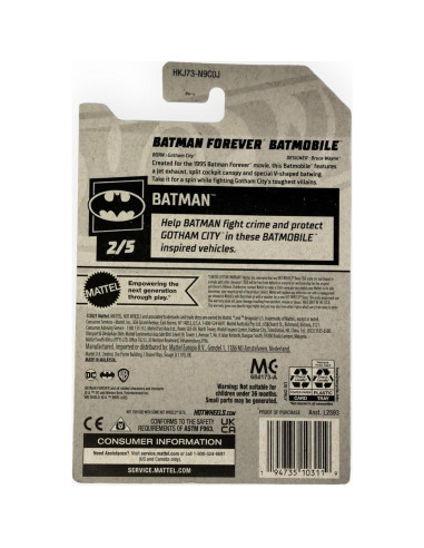 Hot Wheels Batmobile Batman Forever 1:64 Metal Gris