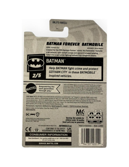 Hot Wheels Batmobile Batman Forever 1:64 Metal Gris