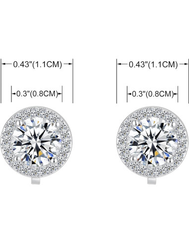 Pendientes de Clip de Cristal YOQUCOL 8MM para Mujeres