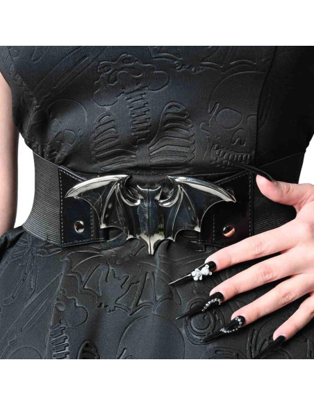 Cinturón Elástico Kreepsville 666 con Hebilla Murciélago 2XL-3XL