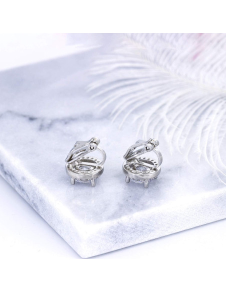 Pendientes de Clip de Cristal YOQUCOL 8MM para Mujeres