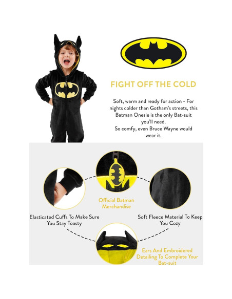 Mono de Batman para niños DC Comics - Negro - Talla 7