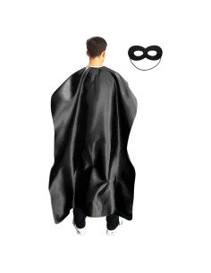 Set Capa y Máscara Superhéroe Adulto ADJOY - Negro