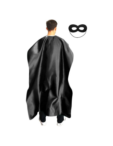 Set Capa y Máscara Superhéroe Adulto ADJOY - Negro