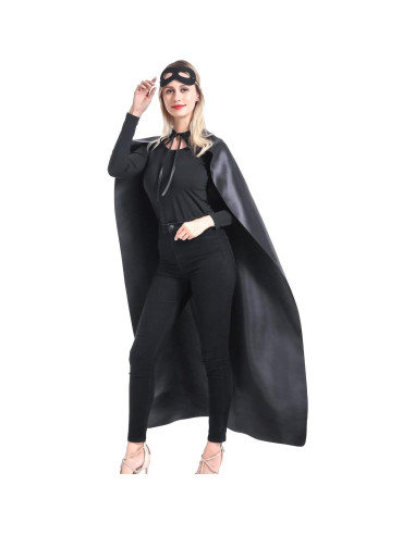 Set Capa y Máscara Superhéroe Adulto ADJOY - Negro